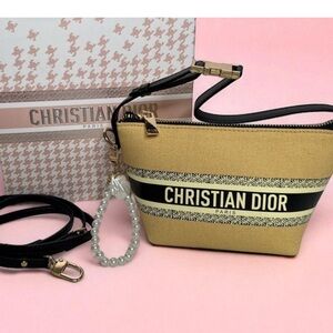 Dior Beige and Black Crossbody Bag